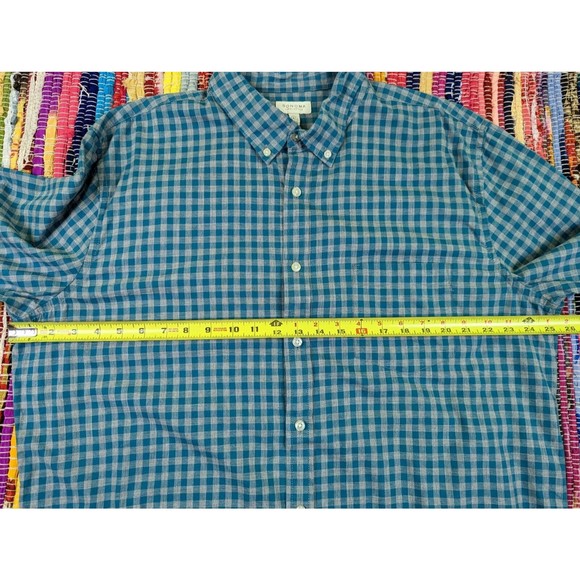 Sonoma Mens Tall XLT Check Shirt Long Slv Button Up Casual Blue Gray 100% Cotton - Picture 4 of 6